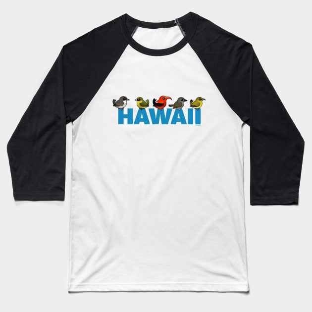 Birdorable Hawaiian Birds Baseball T-Shirt by birdorable